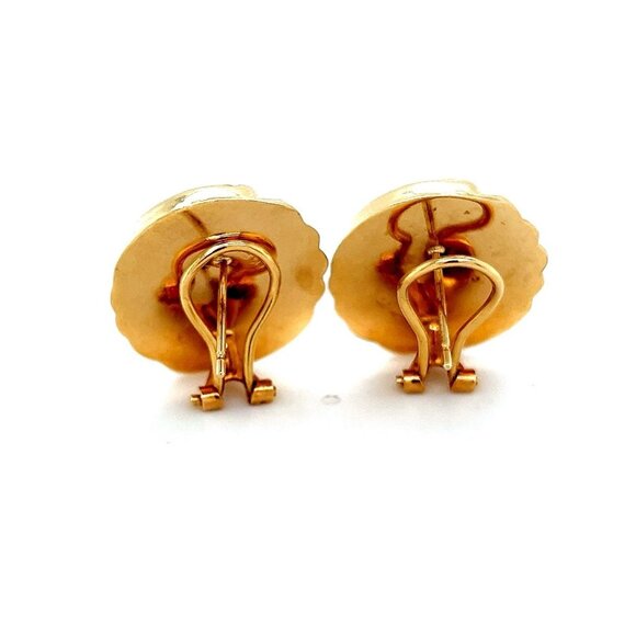 14K Gold Hollow Scalloped Earrings - Picture 3 of 8